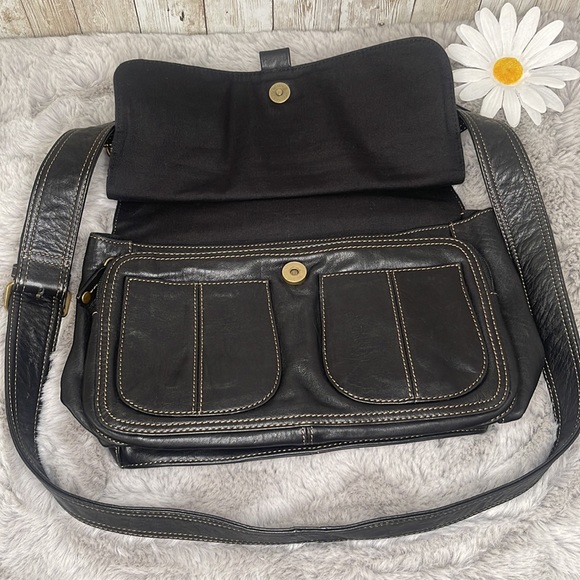 Fossil Black Leather Adjustable Crossbody, NWOT - Picture 5 of 13